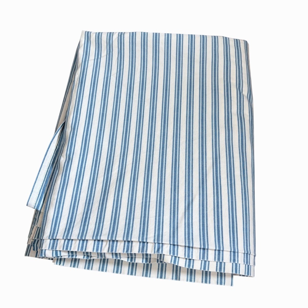 Rare Vintage Ralph Lauren Claudine Queen Sheet Blue Ticking Americana Coastal